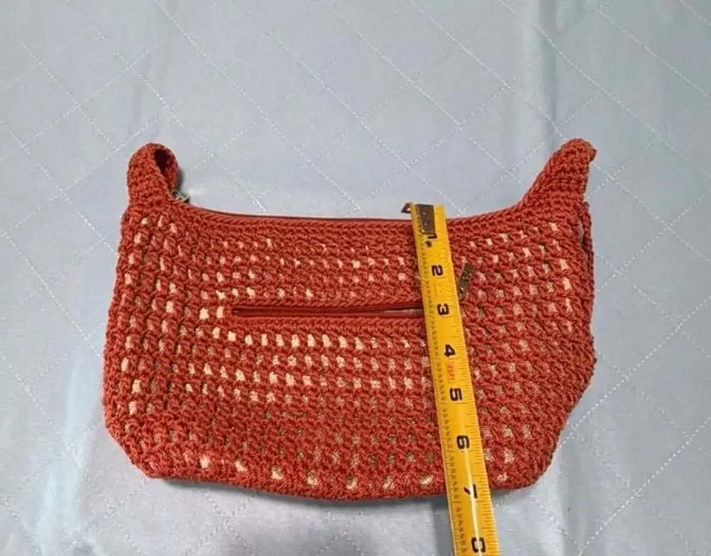 The Sak Crochet Hobo Zip Shoulder Bag, Burnt Orange